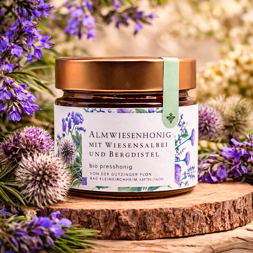 Bio-Presshonig Wiesensalbei & Bergdistel – Rohhonig kaltgepresst