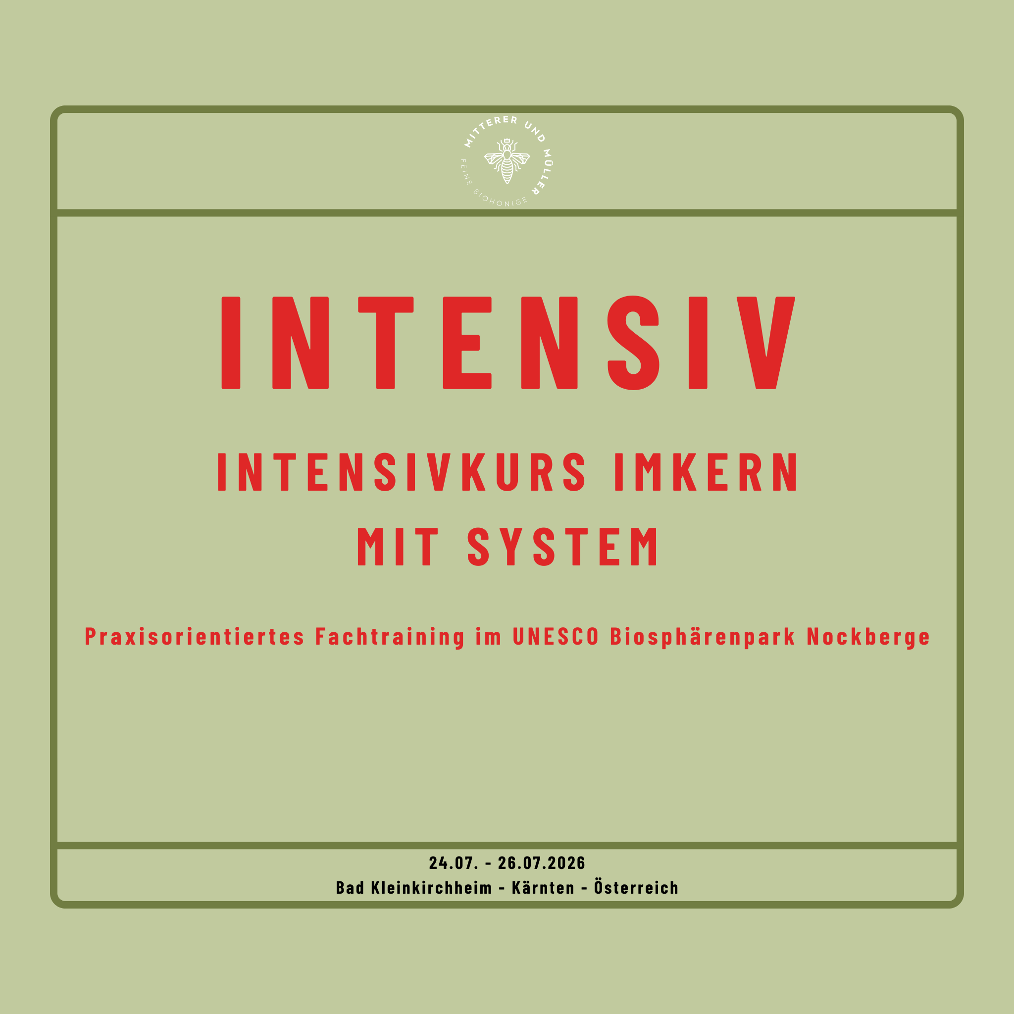 Intensivkurs Imkern mit System: 24.07. - 26.07. 2026